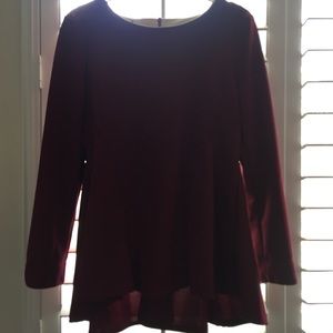 Burgundy Long Sleeve Blouse/Tunic